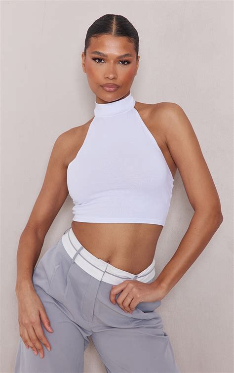 Women's White Halter Shirts & Tops 